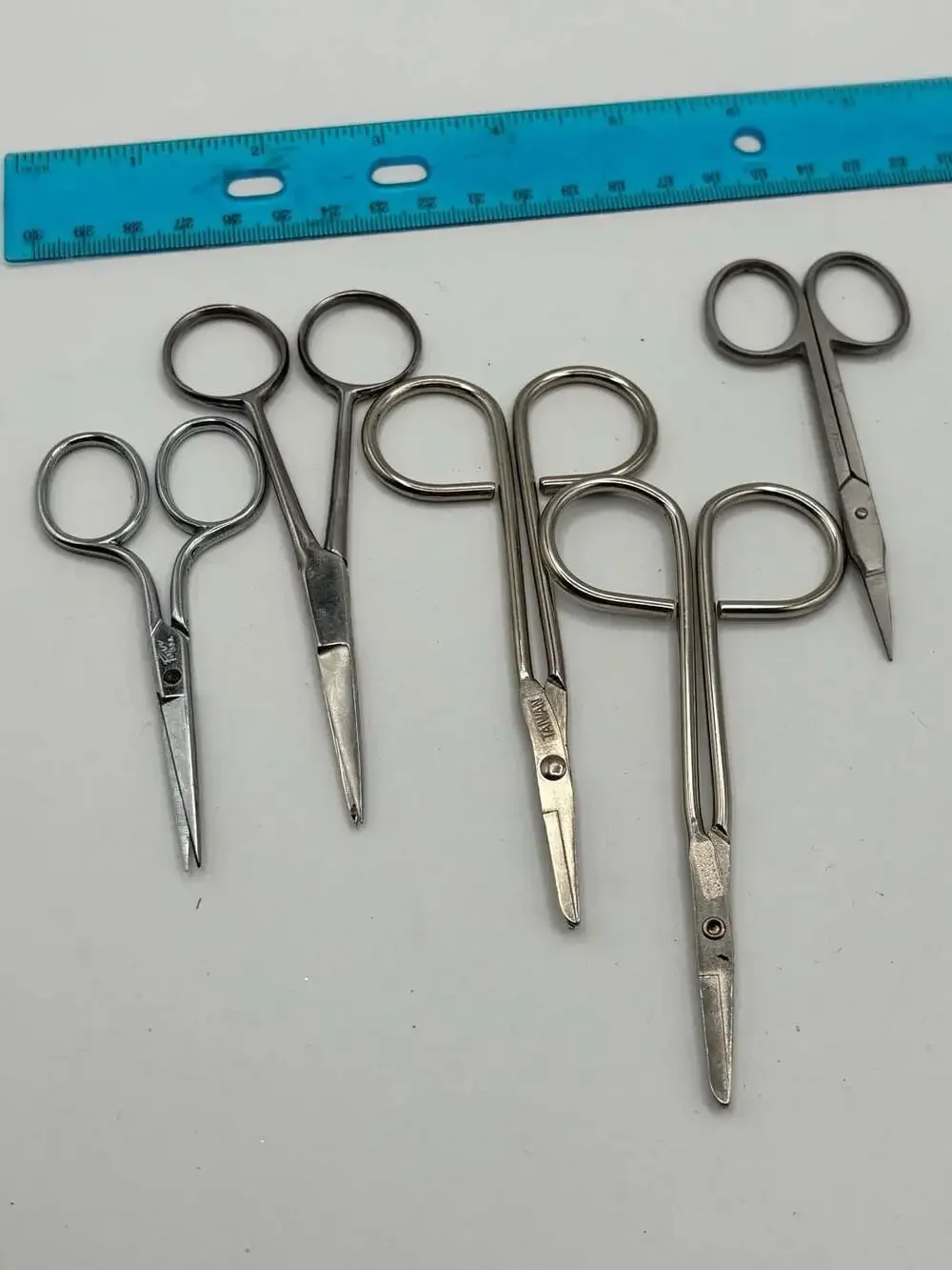 Lot of 5 Vintage Small Stainless Steel Scissors and Sewing Craft Notions